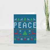Peace I Come In Peace Couple Matching Ugly Christm カード (正面)