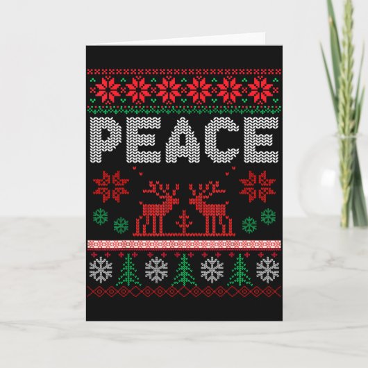 Peace I Come In Peace Couple Matching Ugly Christm カード (正面)