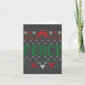 Peace I Come In Peace Couple Matching Ugly Christm カード (正面)