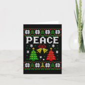 Peace I Come In Peace Couple Matching Ugly Christm カード (正面)
