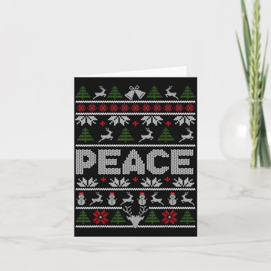 Peace I Come In Peace Couple Matching Ugly Christm カード (正面)