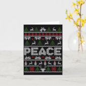 Peace I Come In Peace Couple Matching Ugly Christm カード (黄色い花)