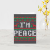 Peace I Come In Peace Couple Matching Ugly Christm カード (黄色い花)