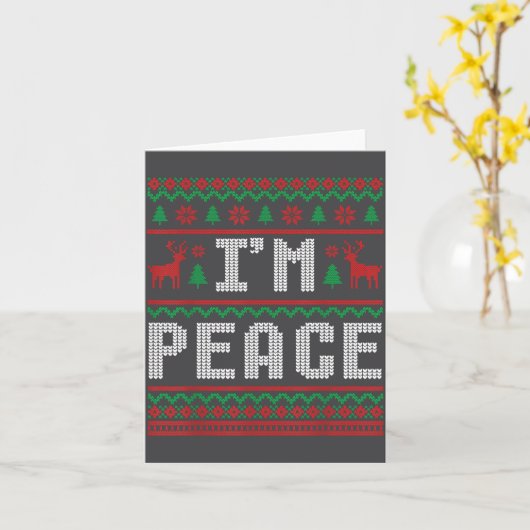 Peace I Come In Peace Couple Matching Ugly Christm カード (黄色い花)