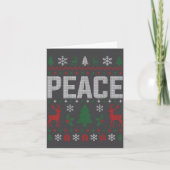 Peace I Come In Peace Couple Matching Ugly Christm カード (正面)
