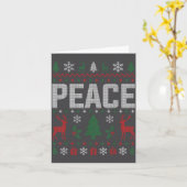 Peace I Come In Peace Couple Matching Ugly Christm カード (黄色い花)