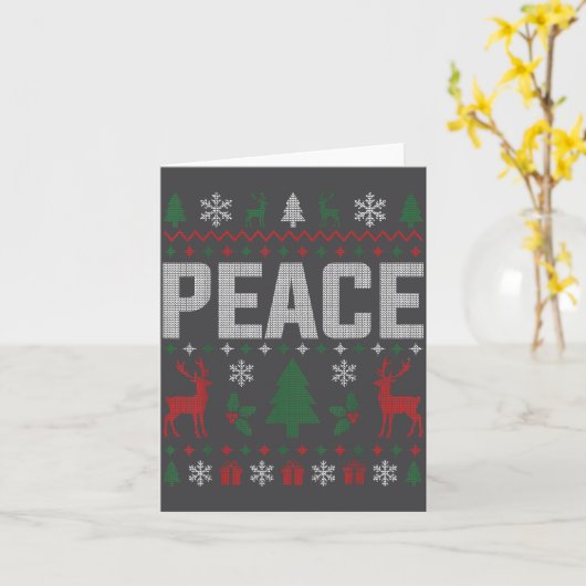 Peace I Come In Peace Couple Matching Ugly Christm カード (黄色い花)