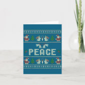 Peace I Come In Peace Couple Matching Ugly Christm カード (正面)