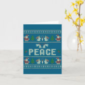Peace I Come In Peace Couple Matching Ugly Christm カード (黄色い花)