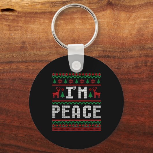Peace I Come In Peace Couple Matching Ugly Christm キーホルダー (正面)