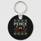 Peace I Come In Peace Couple Matching Ugly Christm キーホルダー (正面)