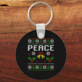 Peace I Come In Peace Couple Matching Ugly Christm キーホルダー (正面)