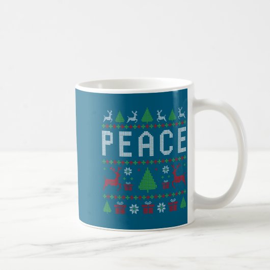 Peace I Come In Peace Couple Matching Ugly Christm コーヒーマグカップ (右)