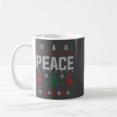 Peace I Come In Peace Couple Matching Ugly Christm コーヒーマグカップ (左)