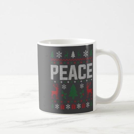 Peace I Come In Peace Couple Matching Ugly Christm コーヒーマグカップ (右)