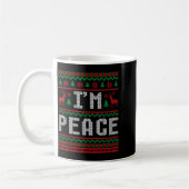 Peace I Come In Peace Couple Matching Ugly Christm コーヒーマグカップ (左)