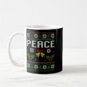 Peace I Come In Peace Couple Matching Ugly Christm コーヒーマグカップ (左)
