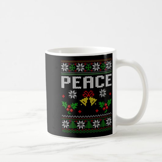 Peace I Come In Peace Couple Matching Ugly Christm コーヒーマグカップ (右)