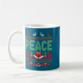 Peace I Come In Peace Couple Matching Ugly Christm コーヒーマグカップ (左)