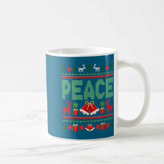 Peace I Come In Peace Couple Matching Ugly Christm コーヒーマグカップ (右)
