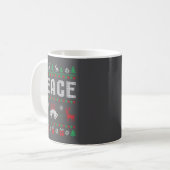 Peace I Come In Peace Couple Matching Ugly Christm コーヒーマグカップ (正面左)