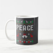 Peace I Come In Peace Couple Matching Ugly Christm コーヒーマグカップ (左)