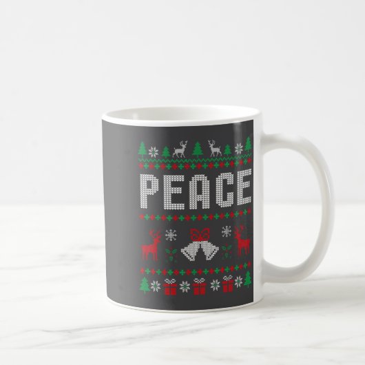 Peace I Come In Peace Couple Matching Ugly Christm コーヒーマグカップ (右)