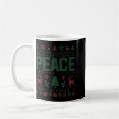 Peace I Come In Peace Couple Matching Ugly Christm コーヒーマグカップ (左)