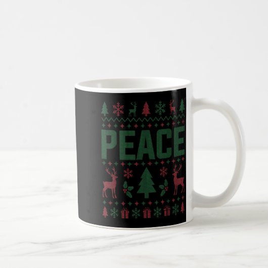 Peace I Come In Peace Couple Matching Ugly Christm コーヒーマグカップ (右)