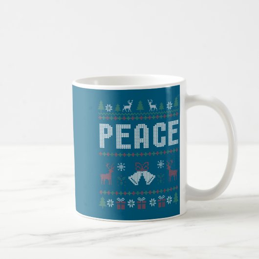 Peace I Come In Peace Couple Matching Ugly Christm コーヒーマグカップ (右)