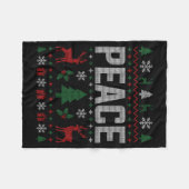 Peace I Come In Peace Couple Matching Ugly Christm フリースブランケット (正面(横))