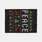 Peace I Come In Peace Couple Matching Ugly Christm フリースブランケット (正面(横))