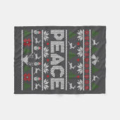 Peace I Come In Peace Couple Matching Ugly Christm フリースブランケット (正面(横))