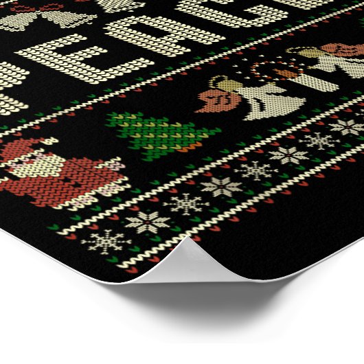 Peace I Come In Peace Couple Matching Ugly Christm ポスター (角)