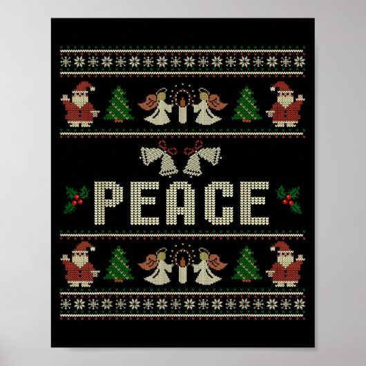Peace I Come In Peace Couple Matching Ugly Christm ポスター (正面)