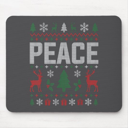 Peace I Come In Peace Couple Matching Ugly Christm マウスパッド (正面)