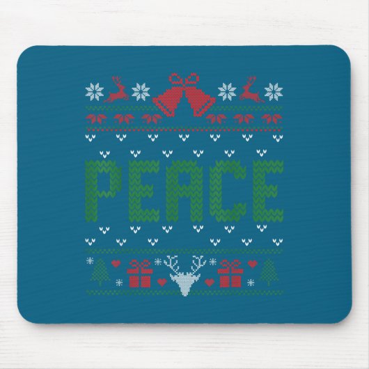 Peace I Come In Peace Couple Matching Ugly Christm マウスパッド (正面)