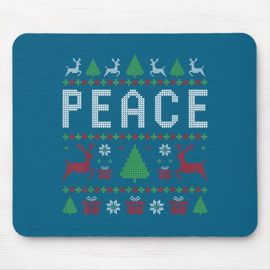 Peace I Come In Peace Couple Matching Ugly Christm マウスパッド (正面)