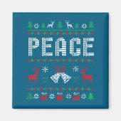 Peace I Come In Peace Couple Matching Ugly Christm マグネット (正面)