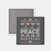 Peace I Come In Peace Couple Matching Ugly Christm マグネット (正面/裏面)