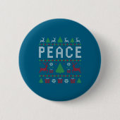 Peace I Come In Peace Couple Matching Ugly Christm 缶バッジ (正面)