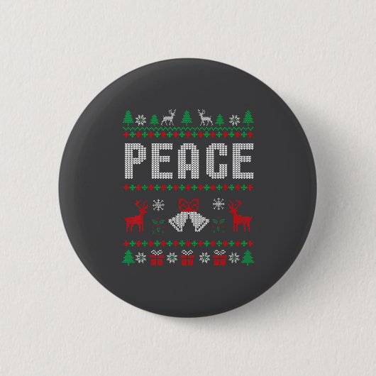 Peace I Come In Peace Couple Matching Ugly Christm 缶バッジ (正面)