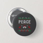 Peace I Come In Peace Couple Matching Ugly Christm 缶バッジ (正面&裏面)