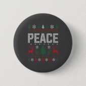 Peace I Come In Peace Couple Matching Ugly Christm 缶バッジ (正面)