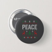 Peace I Come In Peace Couple Matching Ugly Christm 缶バッジ (正面&裏面)