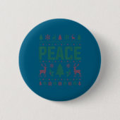 Peace I Come In Peace Couple Matching Ugly Christm 缶バッジ (正面)
