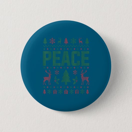 Peace I Come In Peace Couple Matching Ugly Christm 缶バッジ (正面)