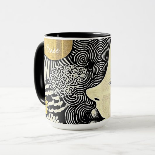 Peace in Bloom Abstract Mug マグカップ (正面左)