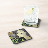 Peace In Bloom Abstract Woman Hard plastic coaster コースター (右側)