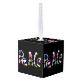 PEACE in Flowersアートプリント キューブオーナメント (裏面アングル)